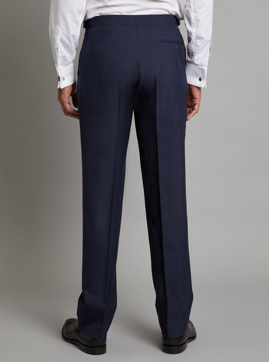 Pleated Suit Pants - Plain Navy