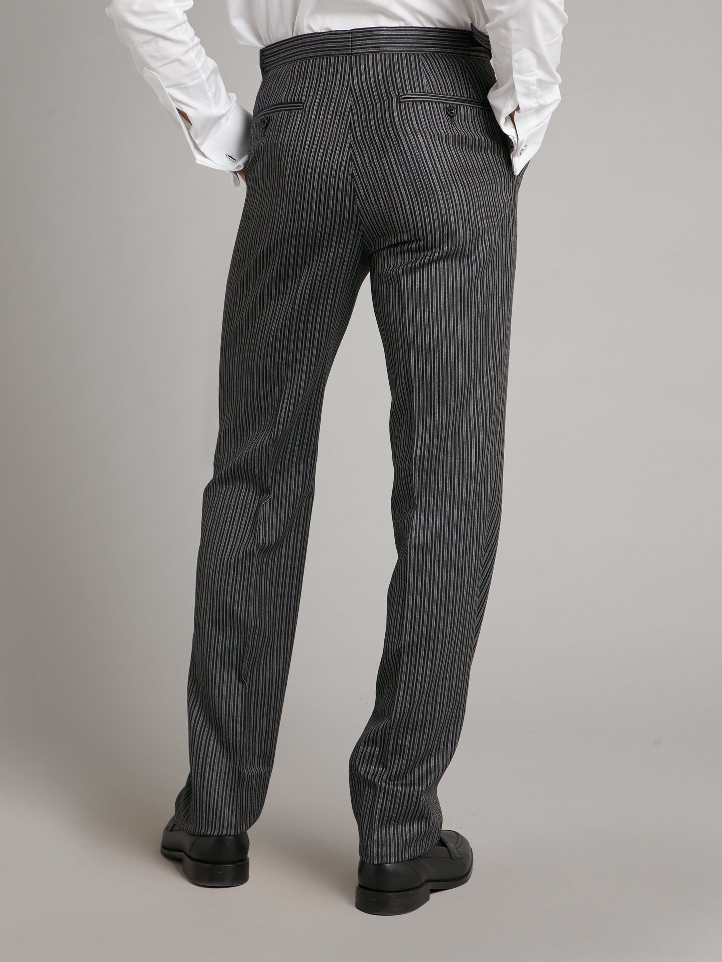 pleated luxury morning trousers black grey 3