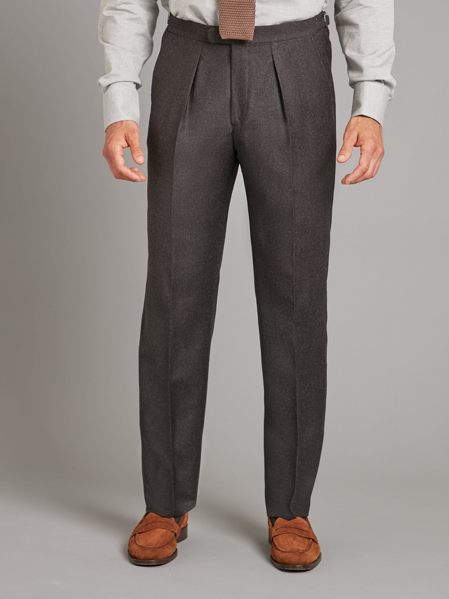 pleated trouser grey flannel 1