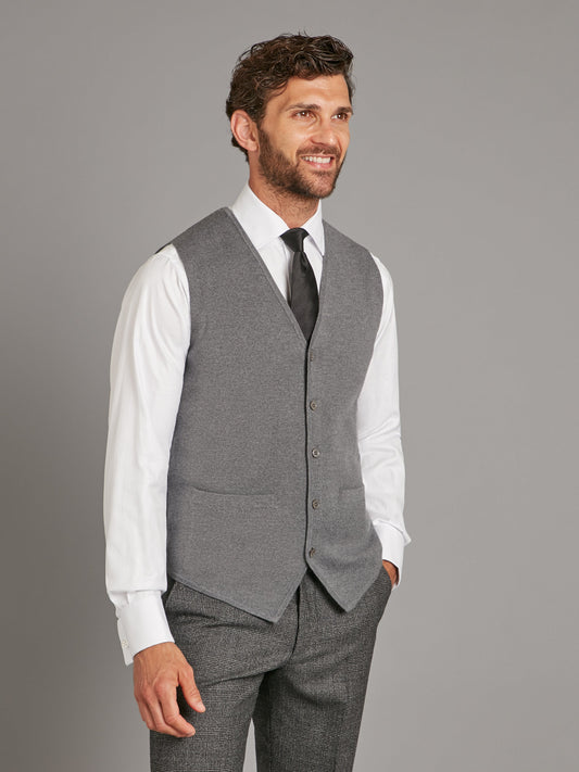 fine merino wool waistcoat derby grey 1