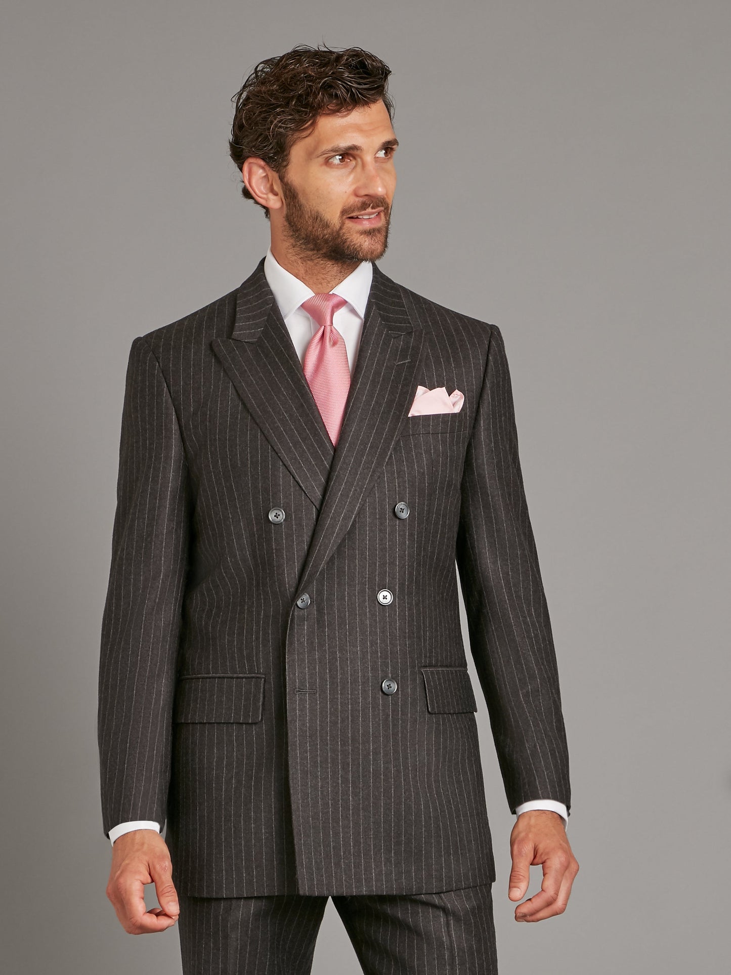 cadogan suit flannel chalk stripe charcoal 2