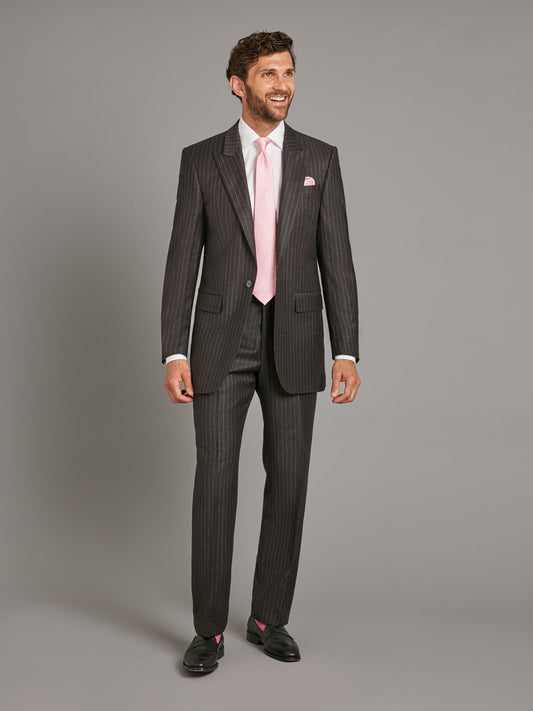 carlyle suit chalk stripe flannel charcoal 1