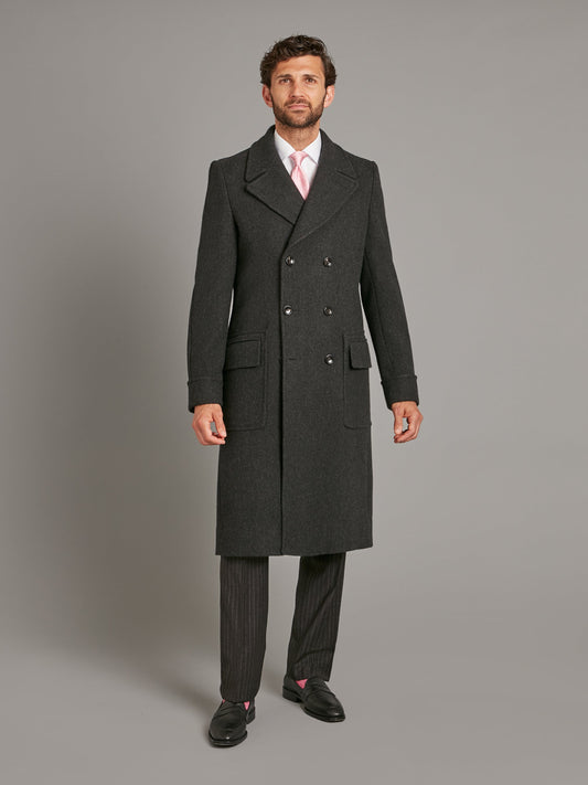 double breasted great coat charcoal 1