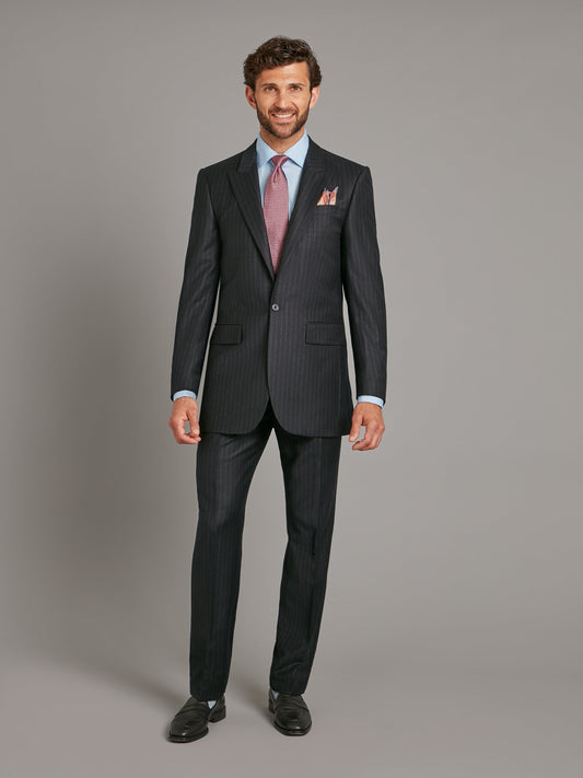 carlyle suit chalk stripe flannel navy 1