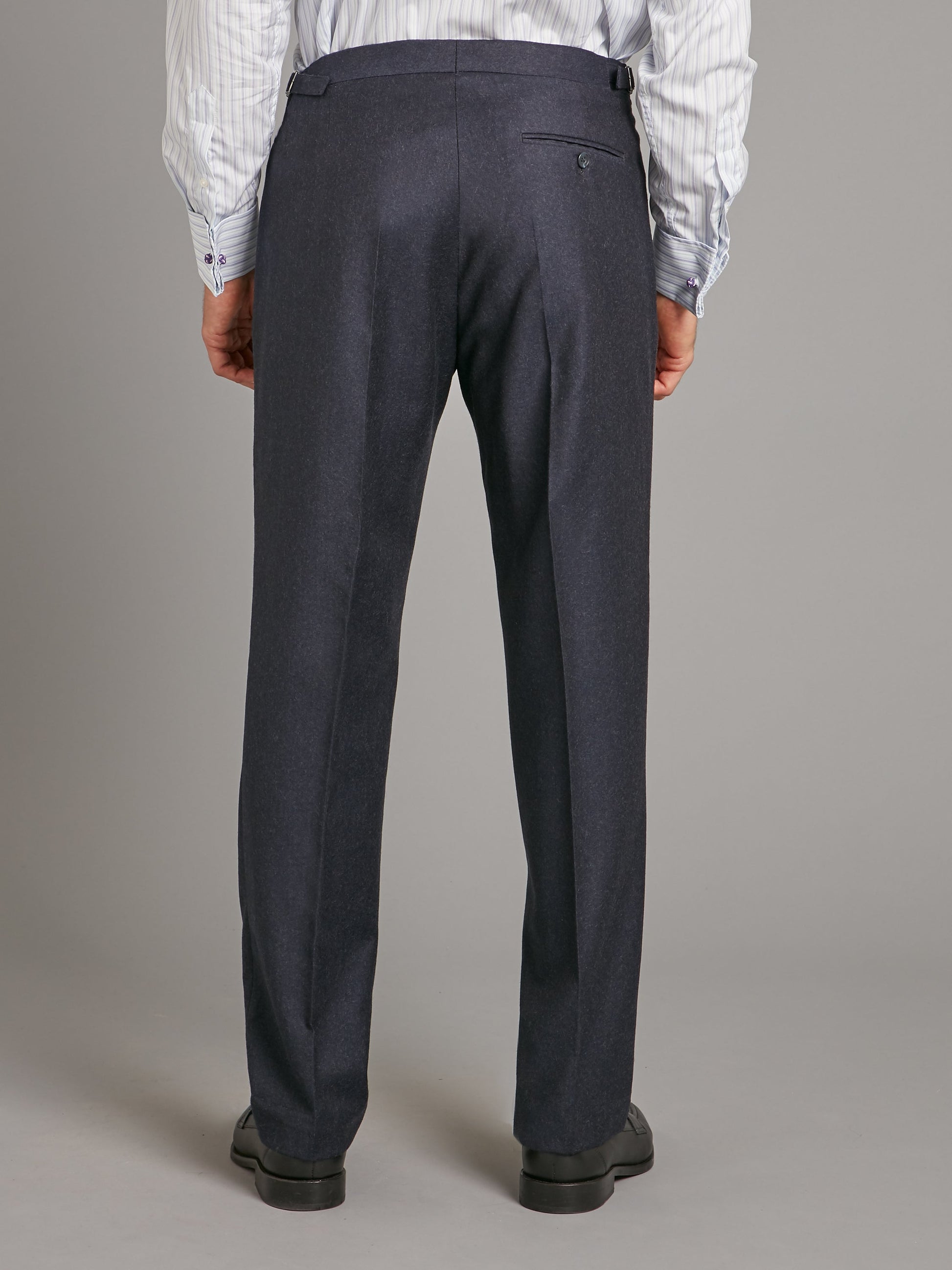 pleated suit trousers navy flannel 2