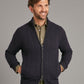 lambswool cable knit zip cardigan navy 3