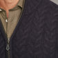 lambswool cable knit zip cardigan navy 2