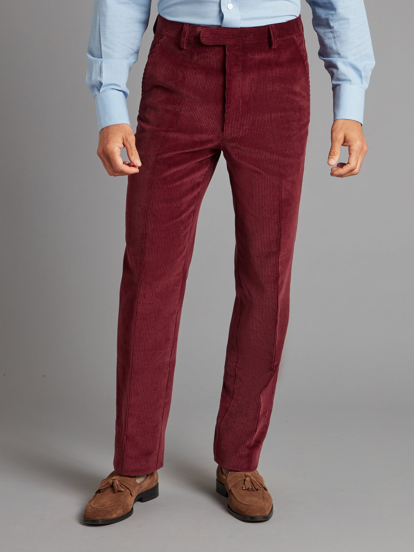 heavyweight corduroy trousers maroon 1