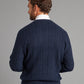 cashmere cable crew neck jumper navy 3