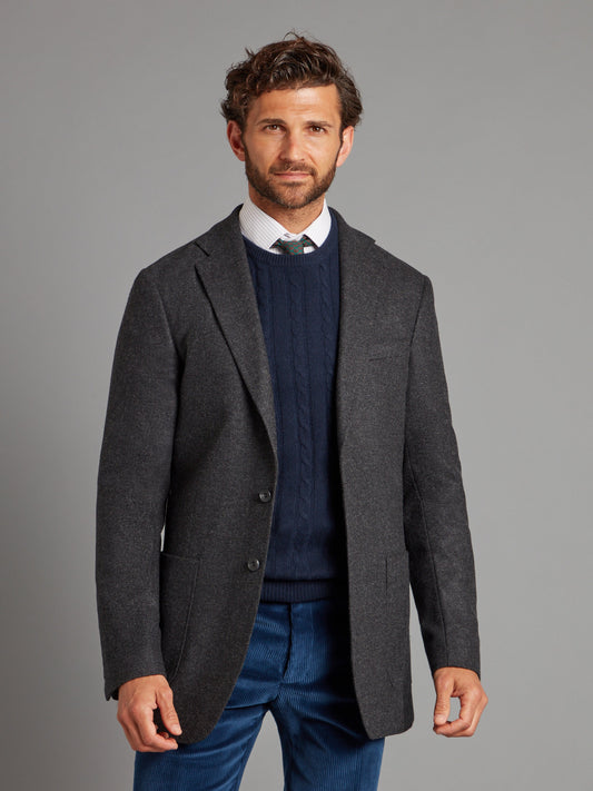 unstructured wool jacket charcoal 2