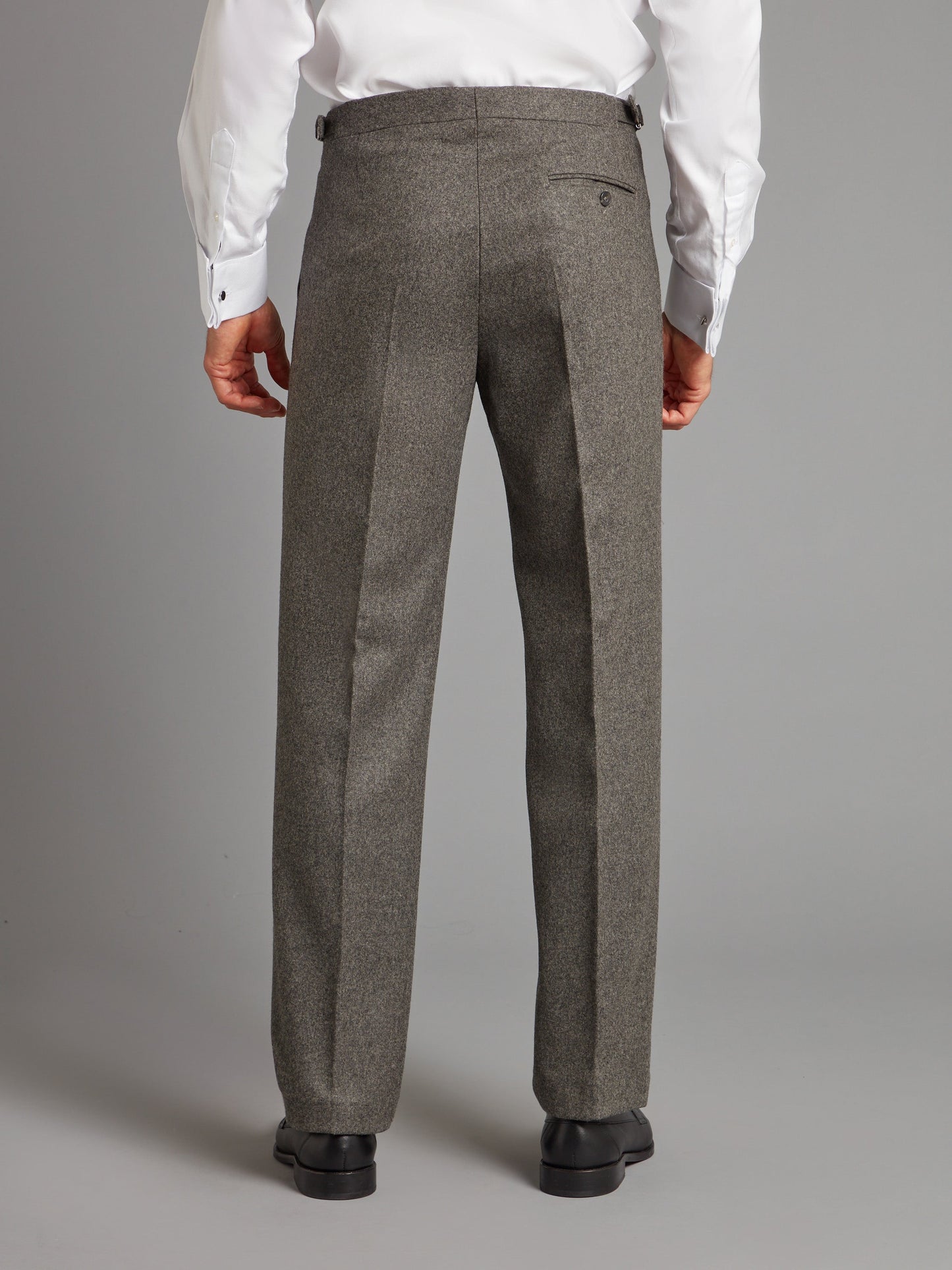 fox flannel pleated trousers grey 2