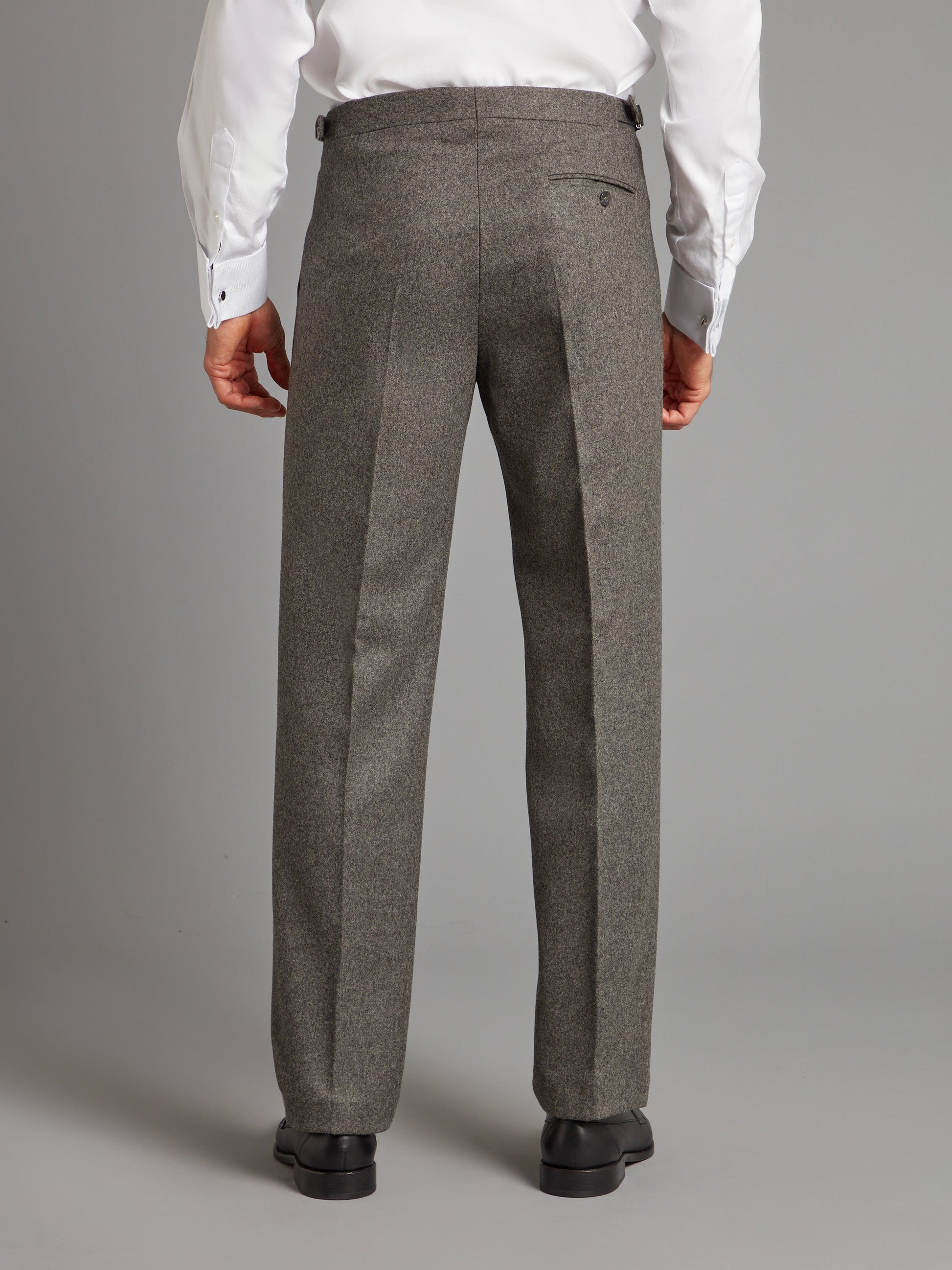 fox flannel pleated trousers grey 2