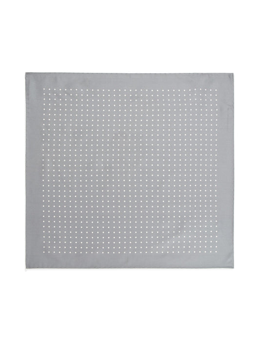 silk spot handkerchief grey white 2