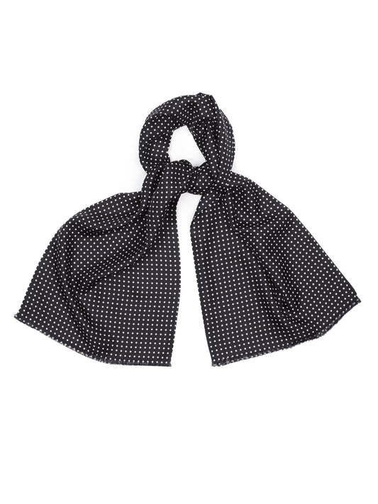 italian silk tube scarf polka dot black white 1