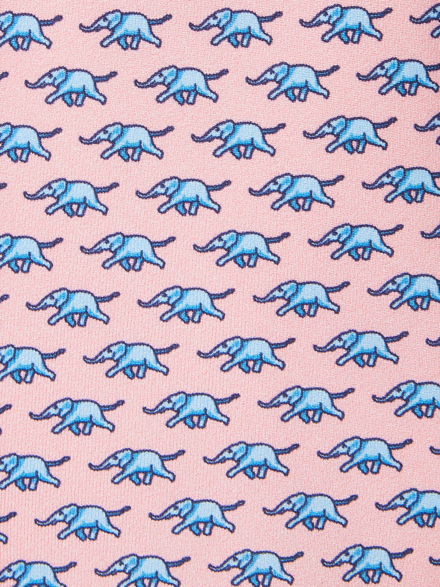 Pure Silk Elephant Tie - Pink/Blue