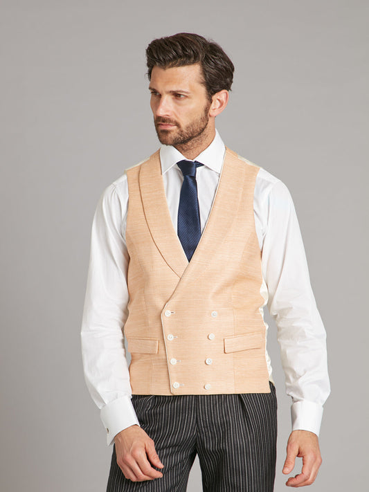 Double Breasted Waistcoat Woven Silk - Blossom