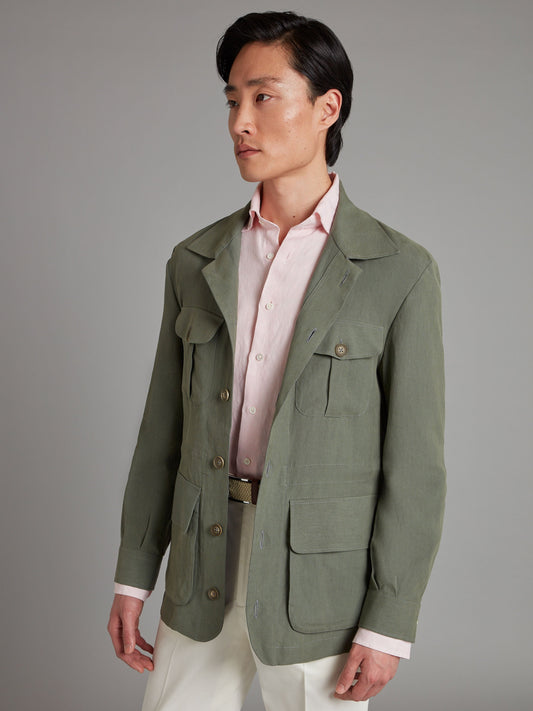 Hemingway Jacket - Solibiati Linen Green