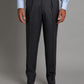 Pleated Suit Pants - Grey Herringbone