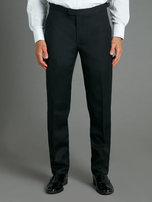 Flat Front Tuxedo Pants - Bamboo Black
