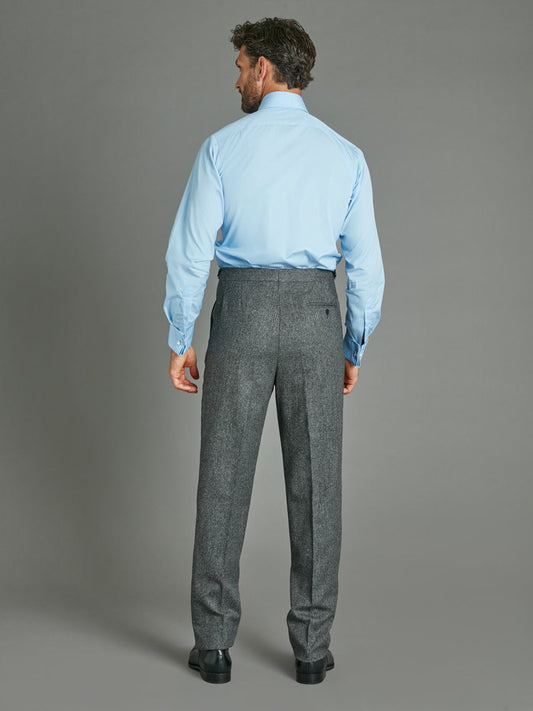 Pleated morning Pants - Flecked Mid Grey