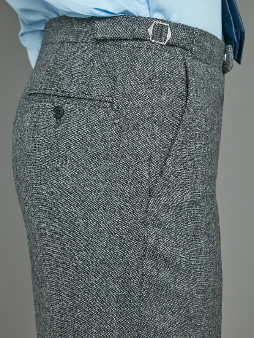 Pleated morning Pants - Flecked Mid Grey