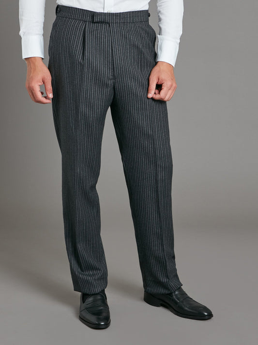Pleated Morning Pants - Dark Classic Stripe